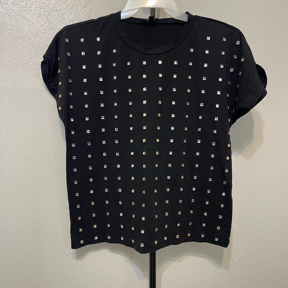 Black Studded Women's Top